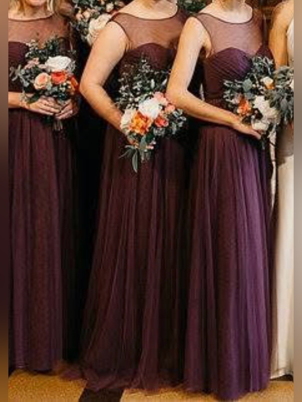 Jenny Yoo ‘Aria’ Pleated Tulle Bridesmaid Gown in Raisin/Plum/Eggplant